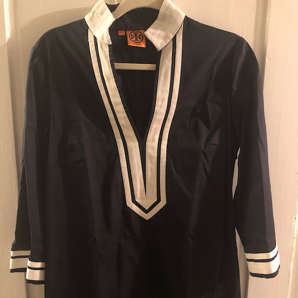 Tory Burch navy and white dress
